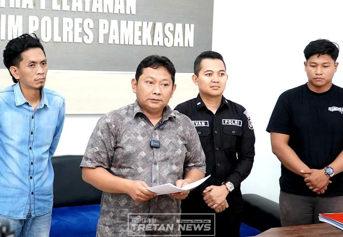 Kasat Reskrim Polres Pamekasan AKP Yoyok Hardianto memberikan keterangan pers terkait tersangka kasus dugaan kekerasan seksual di Pamekasan.