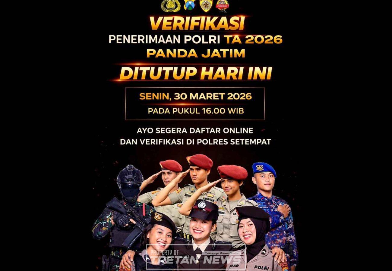 Pamflet penerimaan Polri Terpadu Tahun Anggaran 2026 di Polres Pamekasan