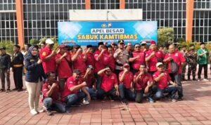 Suasana Apel Besar Sabuk Kamtibmas di Polres Gresik yang dipimpin Kapolres bersama ormas dan tokoh masyarakat