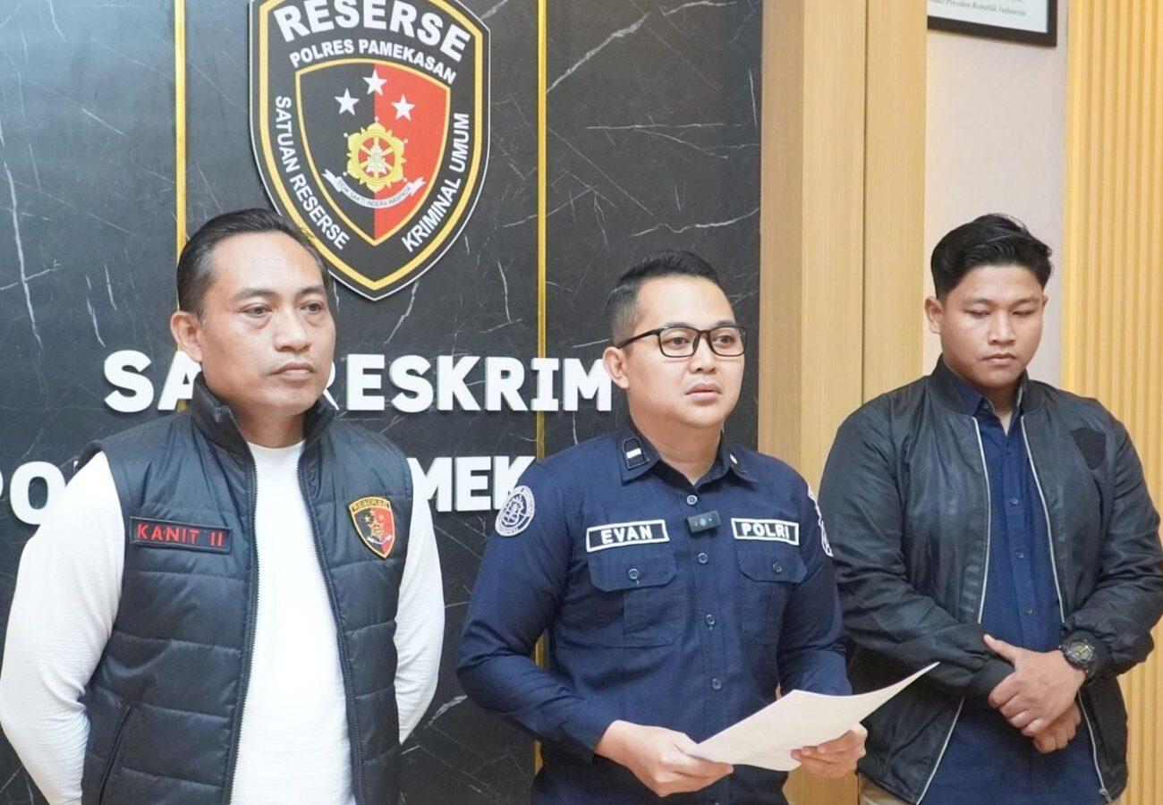 Kasihumas Polres Pamekasan memberikan keterangan pers terkait kasus kekerasan seksual anak dan penyebaran konten pornografi di Pamekasan