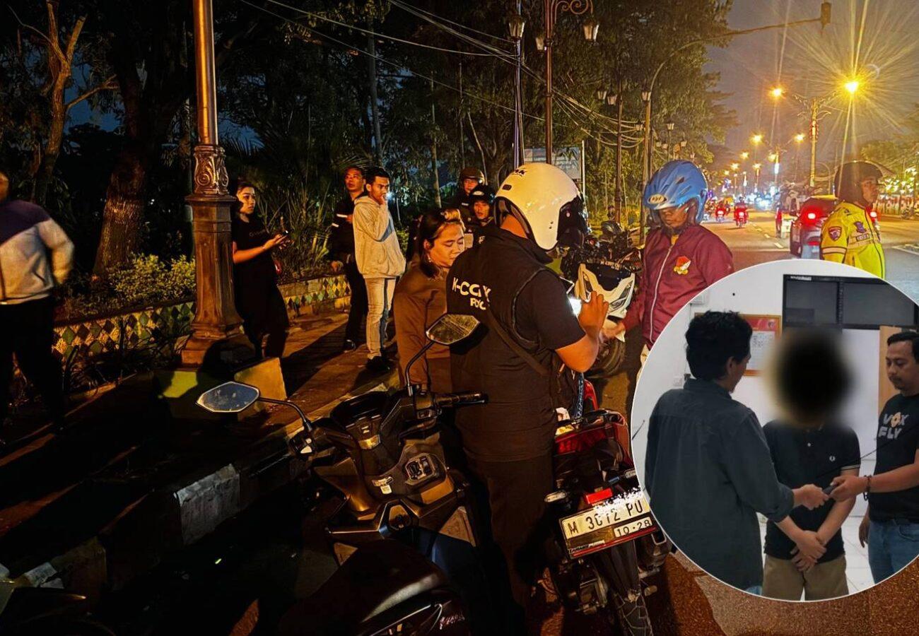 Polres Pamekasan mengamankan pemuda yang membawa senjata tajam dan menyita motor balap liar saat patroli malam