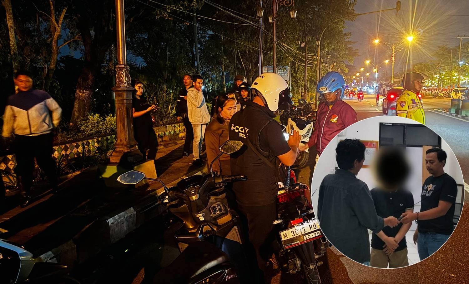 Polres Pamekasan mengamankan pemuda yang membawa senjata tajam dan menyita motor balap liar saat patroli malam