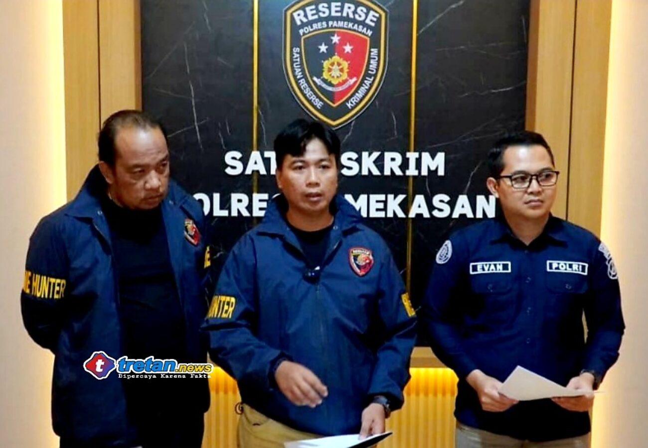 Tim Satreskrim Polres Pamekasan memberikan keterangan pers terkait pengungkapan kasus pencurian Toko Emas Jakarta yang diduga melibatkan jaringan pencurian nasional
