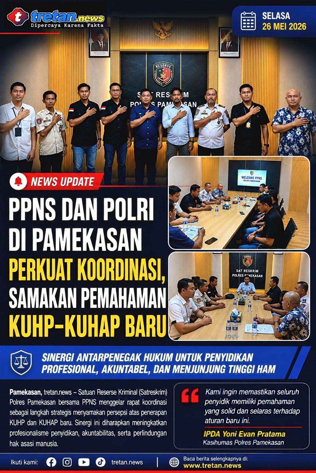 Sosialisasi KUHP dan KUHAP baru bersama PPNS di Polres Pamekasan.