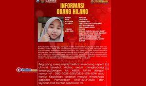 Poster informasi orang hilang Rehana 18 tahun asal Pademawu Pamekasan yang disebarkan Polres Pamekasan