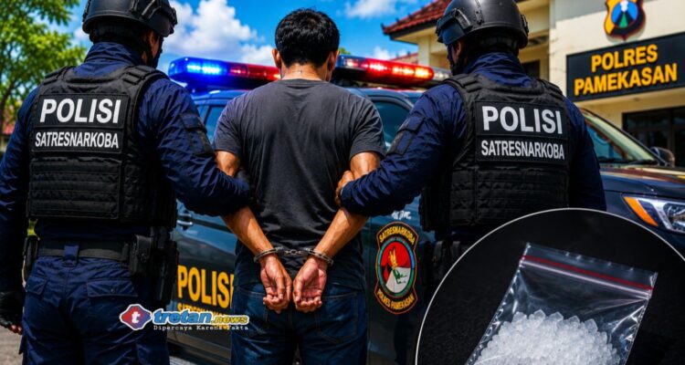 Ilustrasi penangkapan warga Sampang oleh Satresnarkoba Polres Pamekasan terkait dugaan peredaran sabu dengan barang bukti sabu, korek api, dan handphone