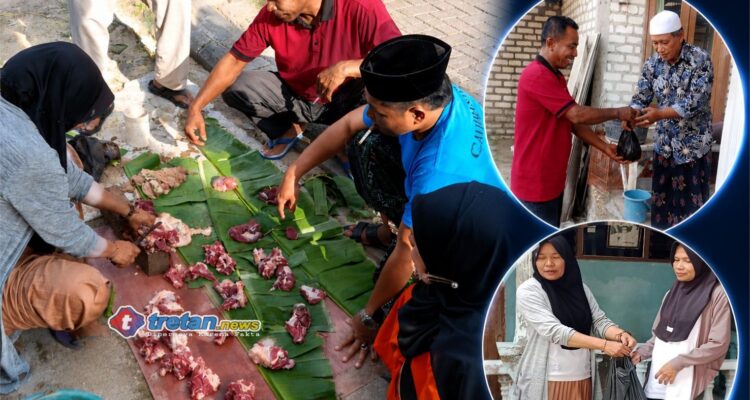 Yayasan Cahaya Kasih membagikan daging kurban kepada warga dhuafa saat perayaan Iduladha 1447 H di Galis, Pamekasan