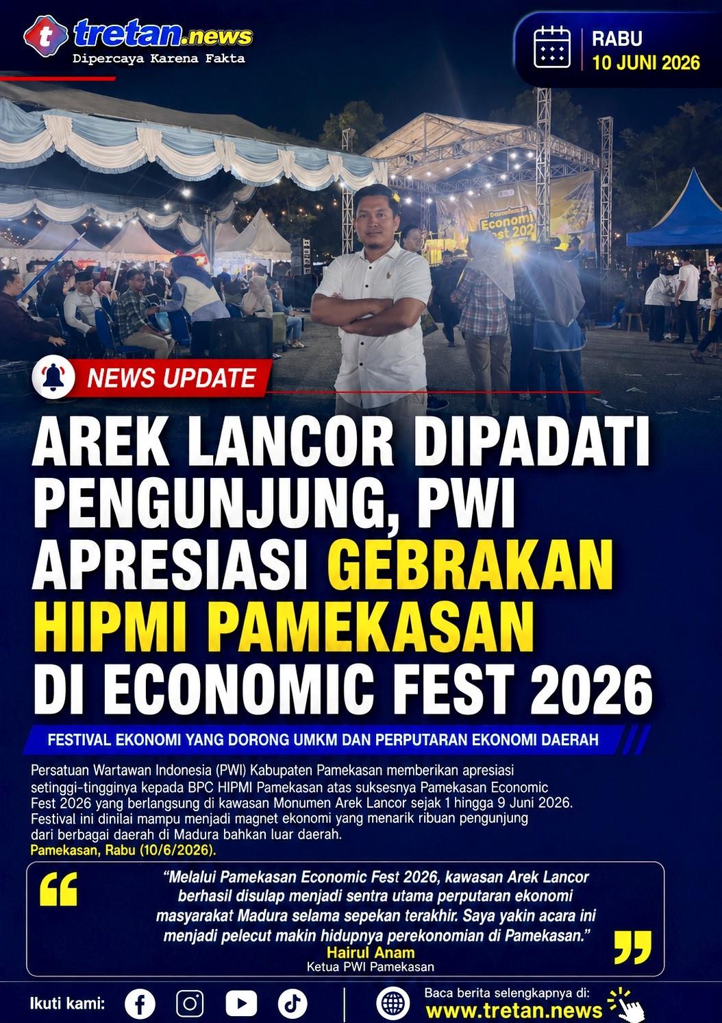 Suasana penutupan Pamekasan Economic Fest 2026 di Arek Lancor yang dipadati pengunjung.