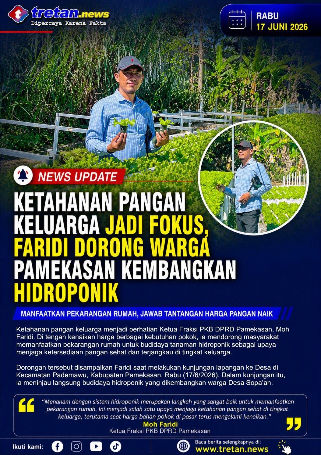 Faridi meninjau budidaya hidroponik warga di Pamekasan.