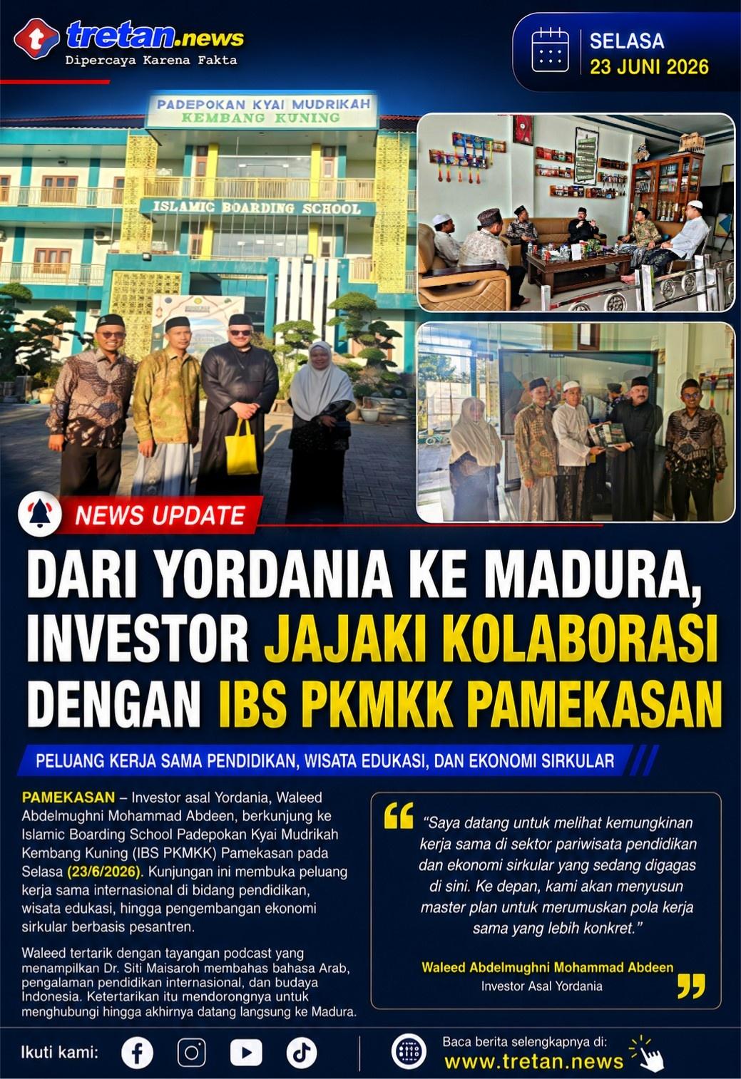 Investor Yordania saat mengunjungi IBS PKMKK Pamekasan Madura.