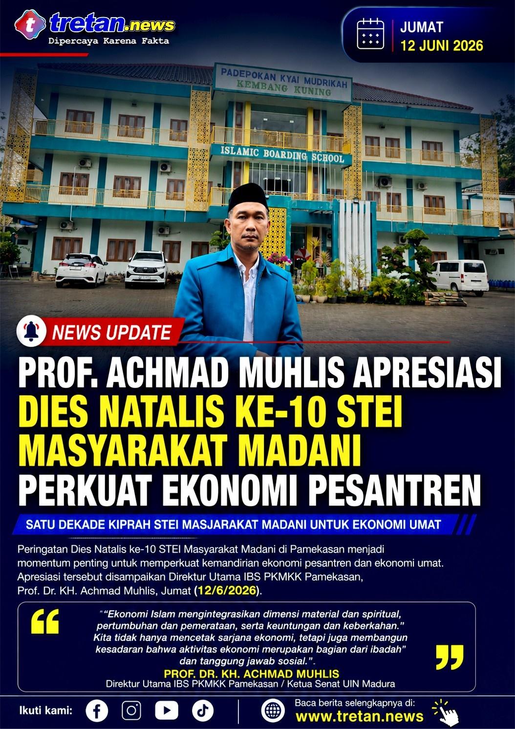 Prof KH Achmad Muhlis pada Dies Natalis ke-10 STEI Masyarakat Madani.
