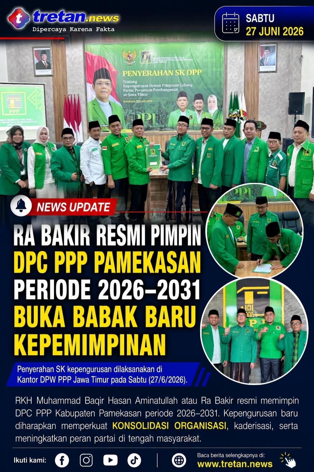 Ra Bakir menerima SK Ketua DPC PPP Pamekasan periode 2026–2031