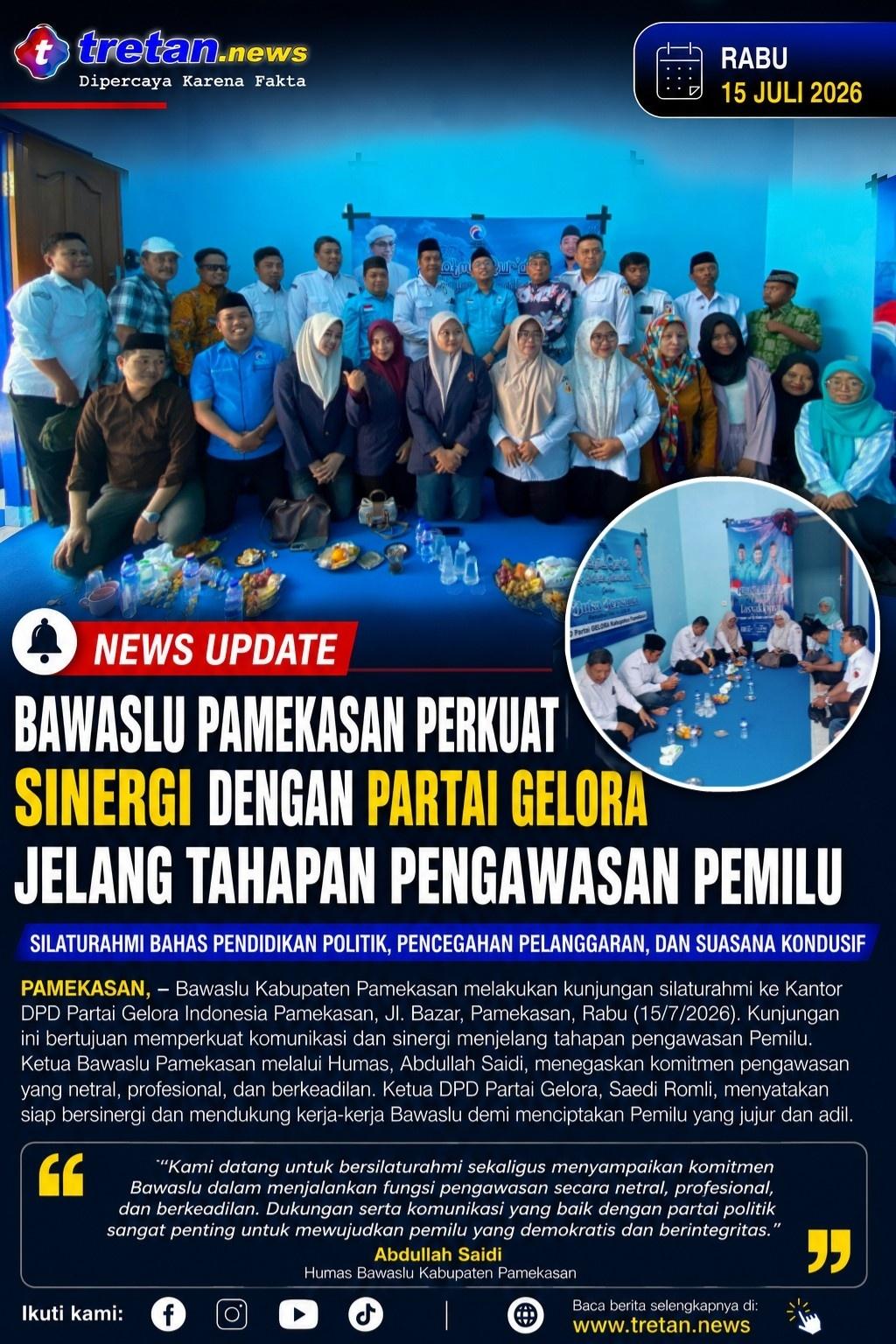 Bawaslu Pamekasan bertemu pengurus Partai Gelora membahas pengawasan Pemilu