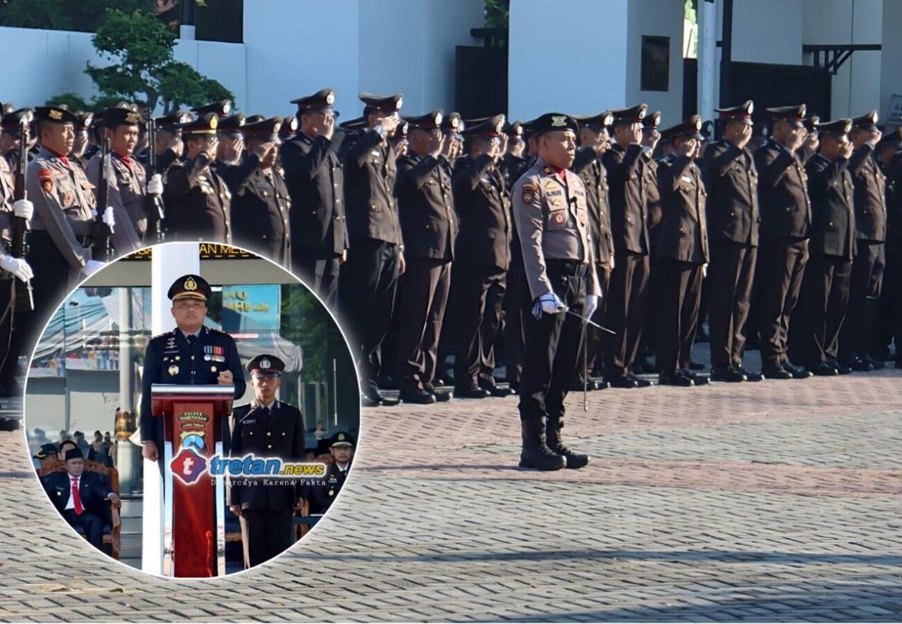 Kapolres Pamekasan memimpin Upacara Hari Bhayangkara ke-80 di Mapolres