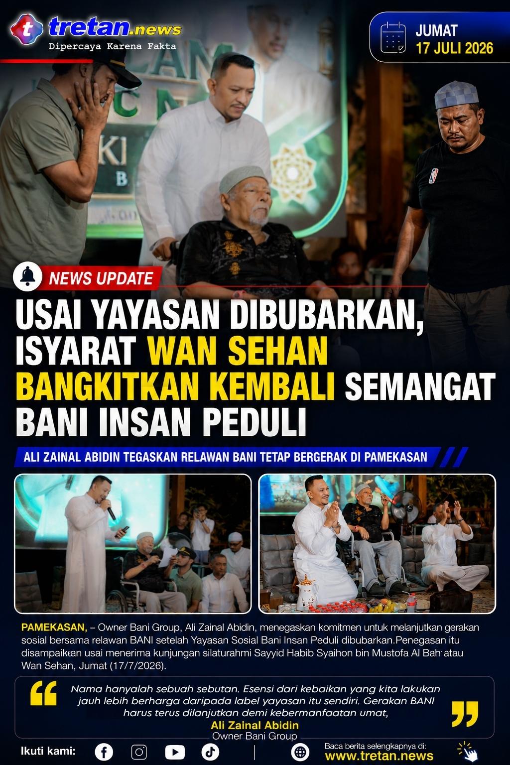 Wan Sehan dan Ali Zainal Abidin bersama relawan Bani Insan Peduli di Pamekasan