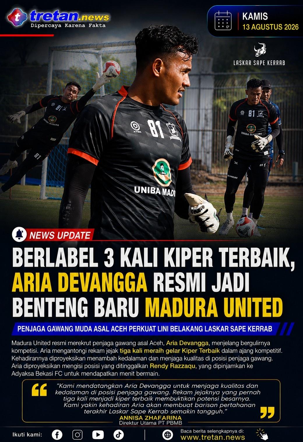 Aria Devangga kiper baru Madura United