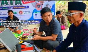 Tak Kenal Hari Libur, Pemdes Banjarbillah Hadirkan Cek Mata Gratis Untuk Warga (Mam)