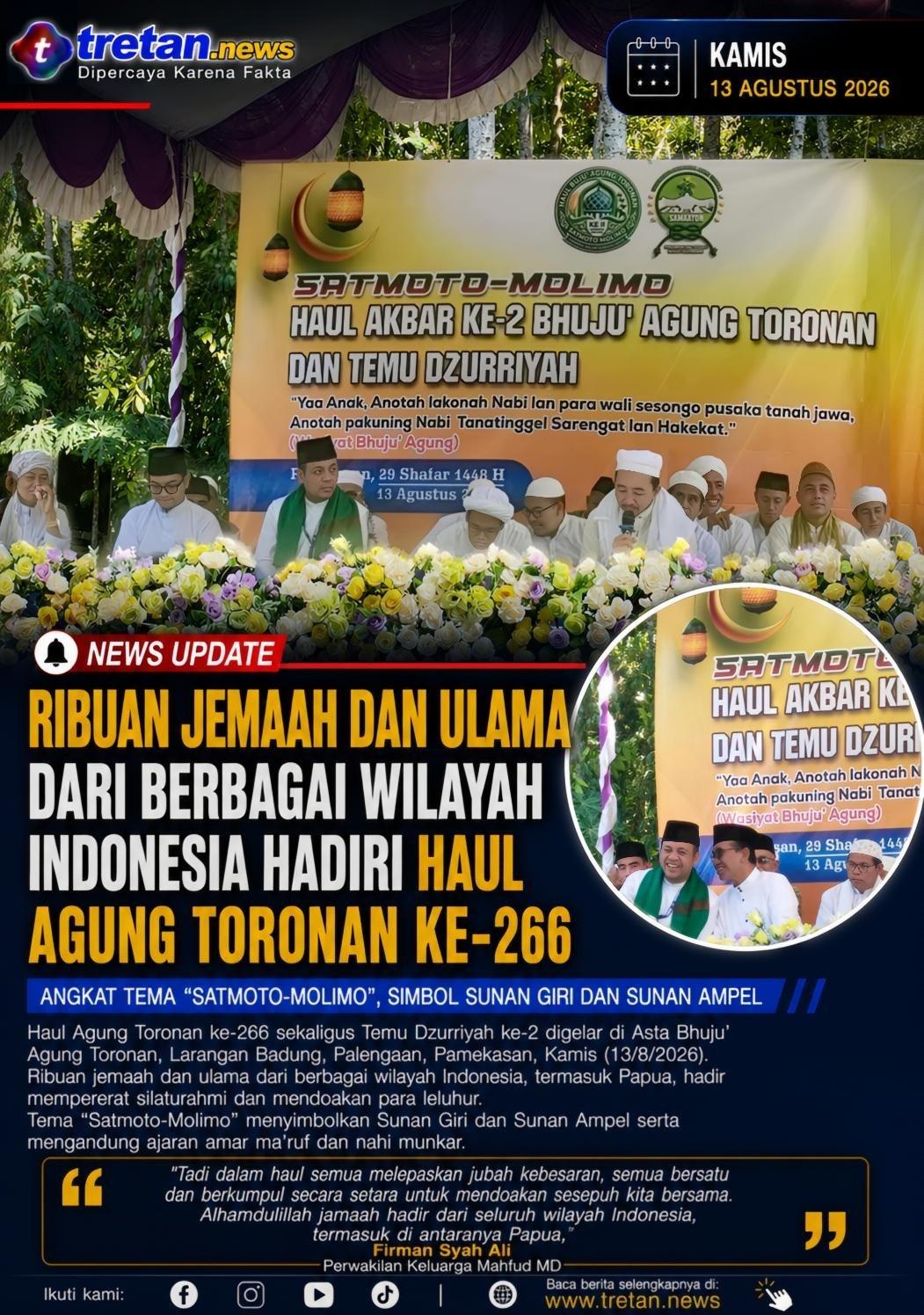 Ribuan jemaah menghadiri Haul Agung Toronan ke-266