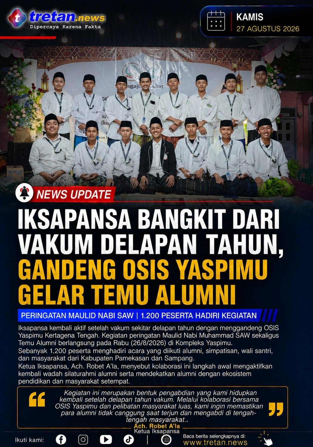 Pengurus Iksapansa bersama OSIS Yaspimu usai Temu Alumni
