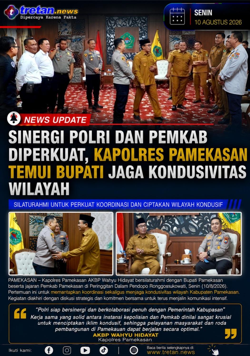 Kapolres Pamekasan AKBP Wahyu Hidayat temui Bupati Pamekasan