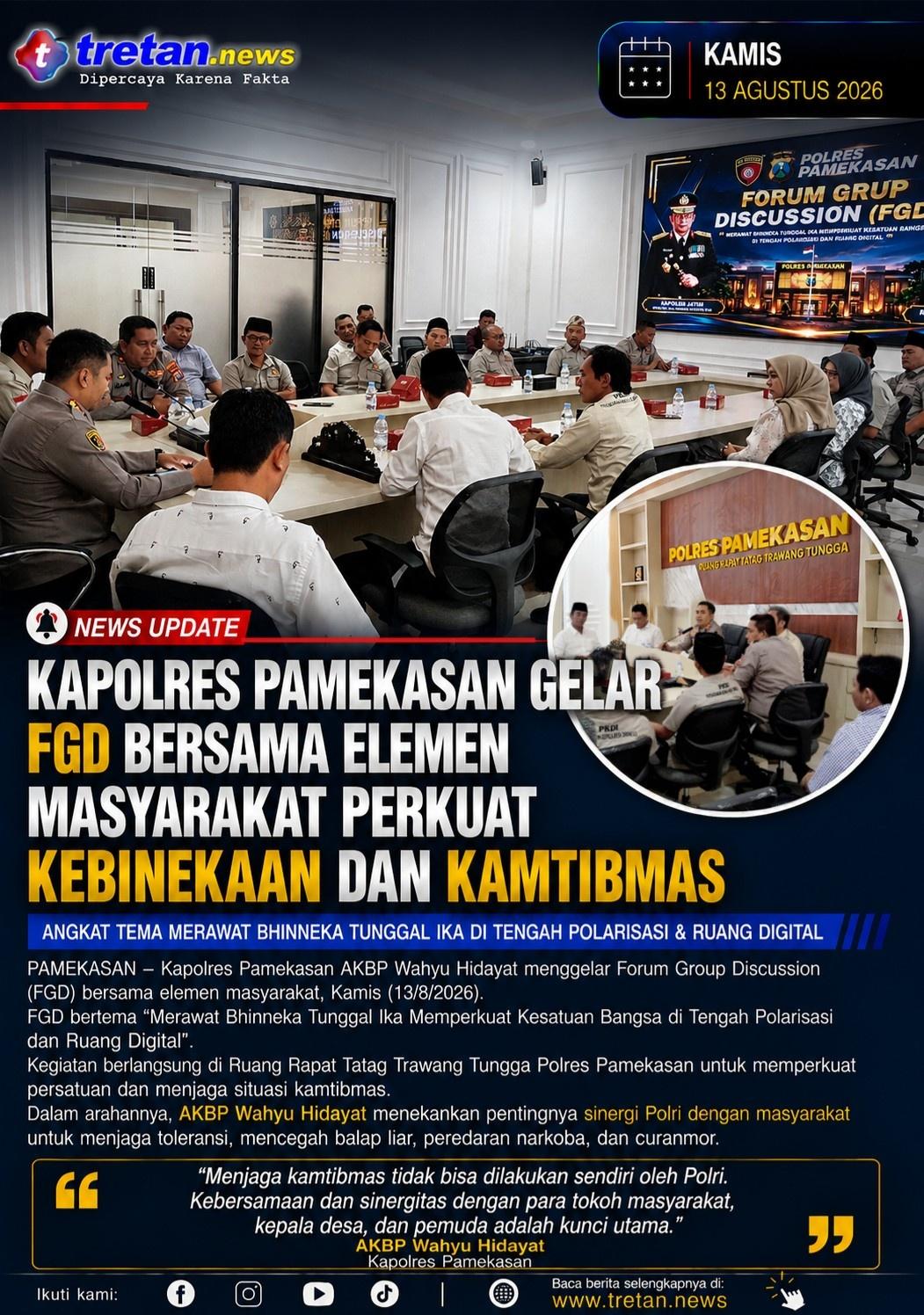 Kapolres Pamekasan menggelar FGD bersama elemen masyarakat