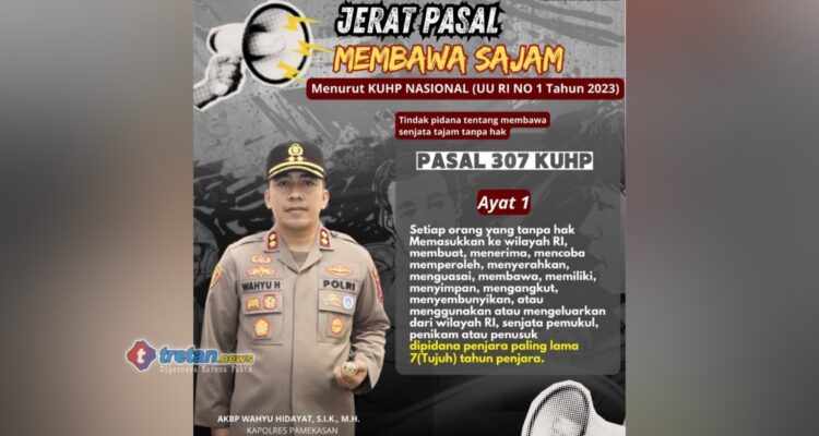 Kapolres Pamekasan imbau warga tidak membawa senjata tajam