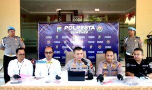 Kapolresta Sumenep memimpin konferensi pers hasil operasi narkoba 2026