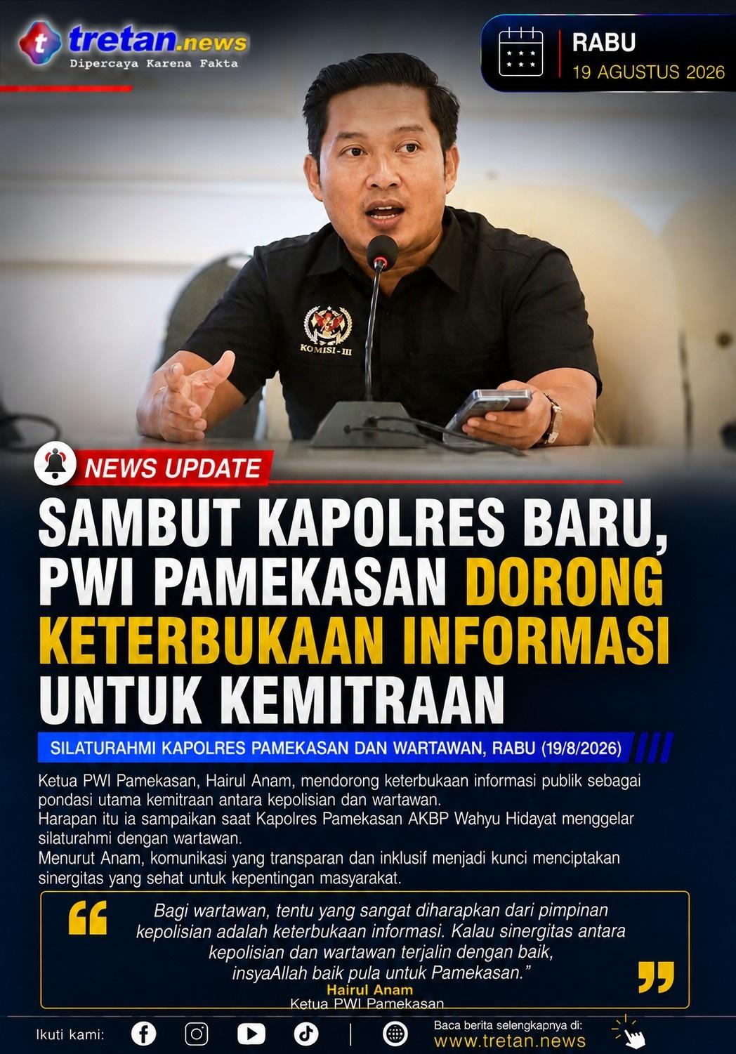 Ketua PWI Pamekasan Hairul Anam dorong keterbukaan informasi
