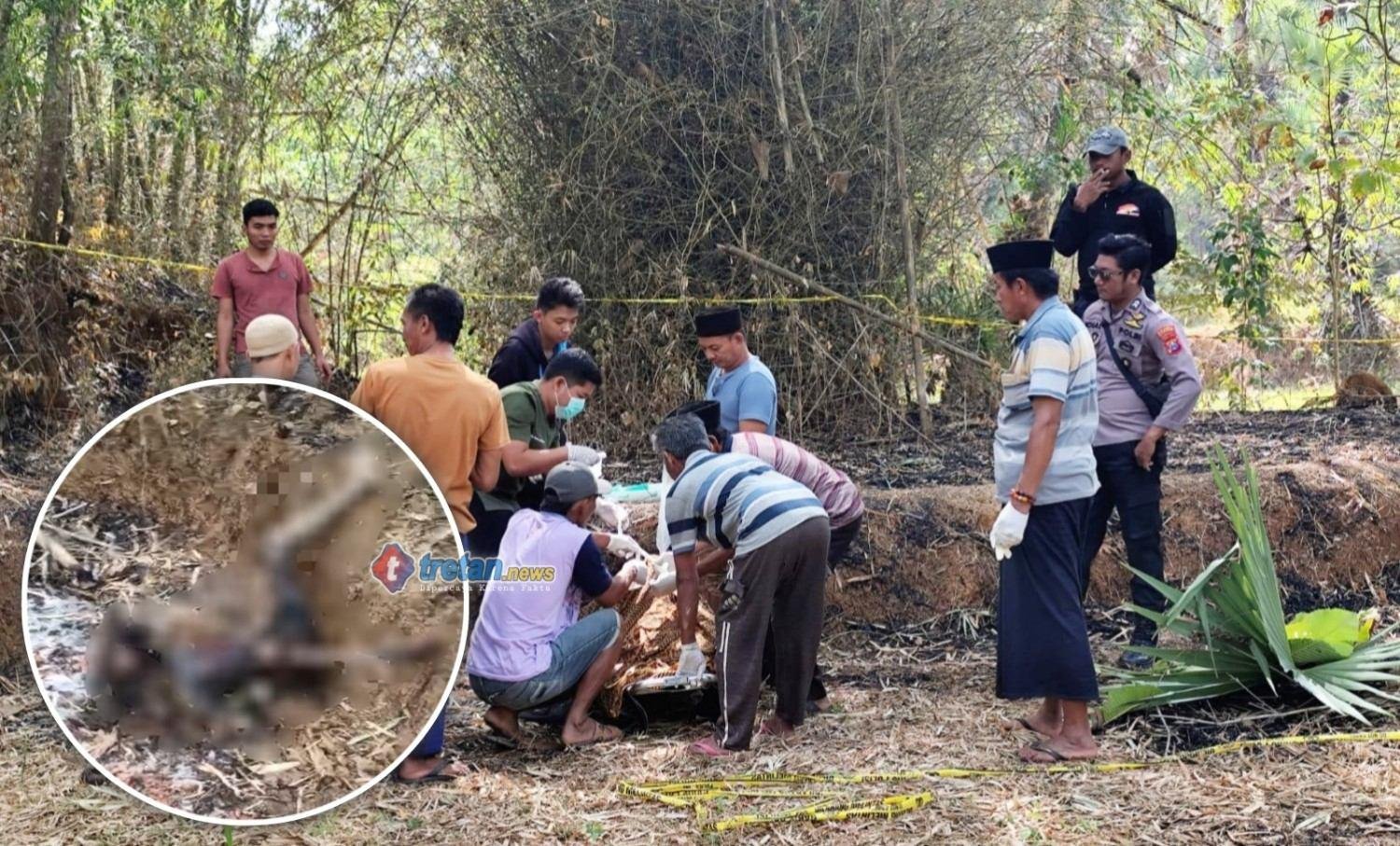 Polisi olah TKP penemuan mayat terbakar di Batang-Batang Sumenep