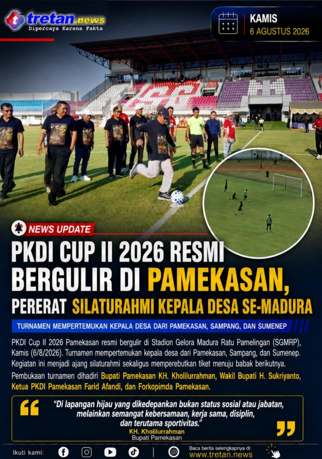 Pembukaan PKDI Cup II 2026 di SGMRP Pamekasan bersama kepala desa se-Madura
