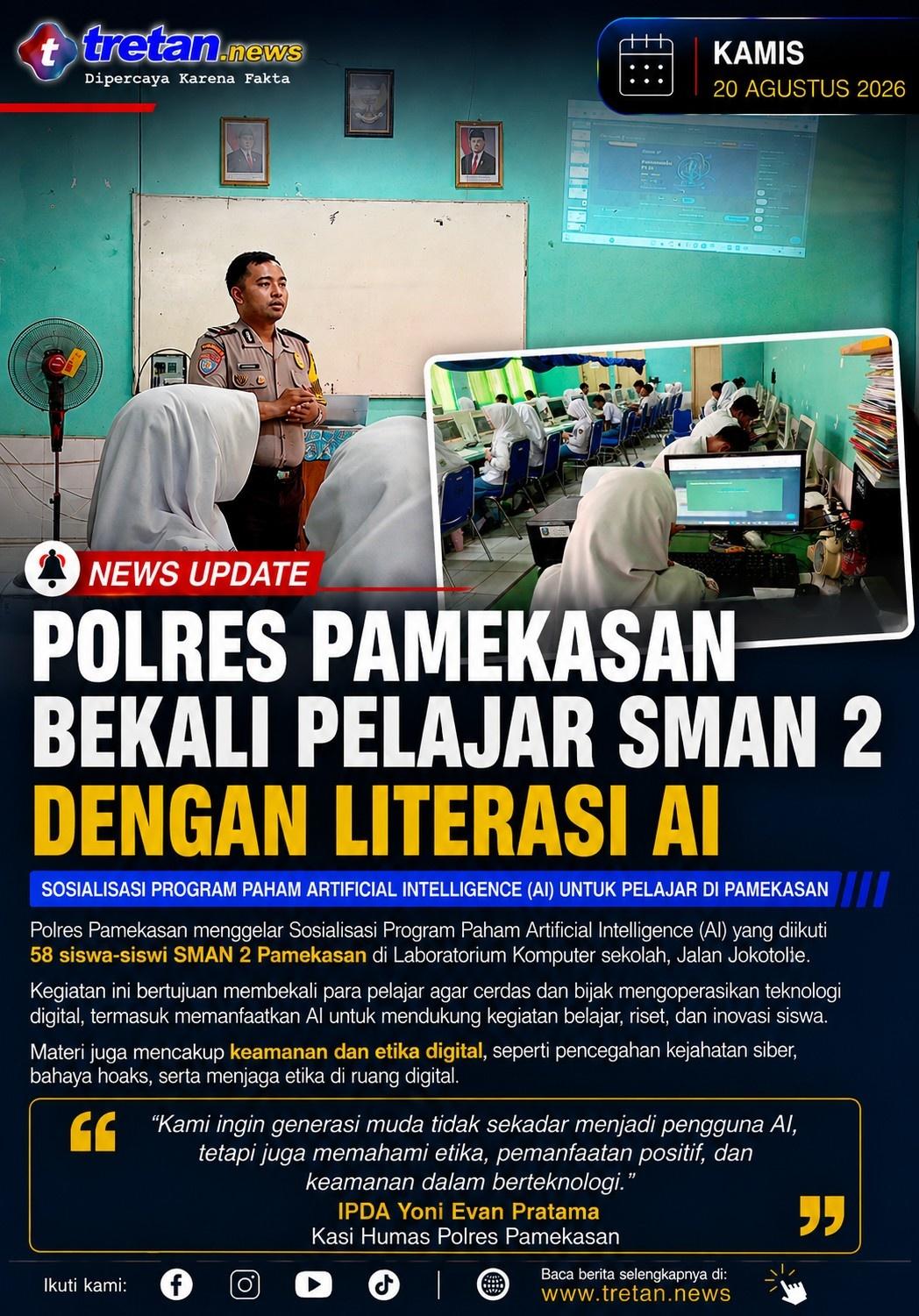 Petugas Polres Pamekasan sosialisasi pemanfaatan AI kepada pelajar