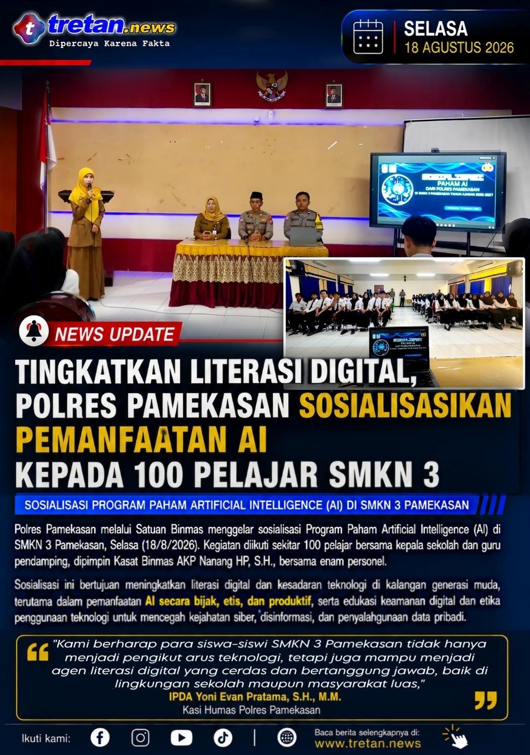 Polres Pamekasan sosialisasikan AI kepada pelajar SMKN 3