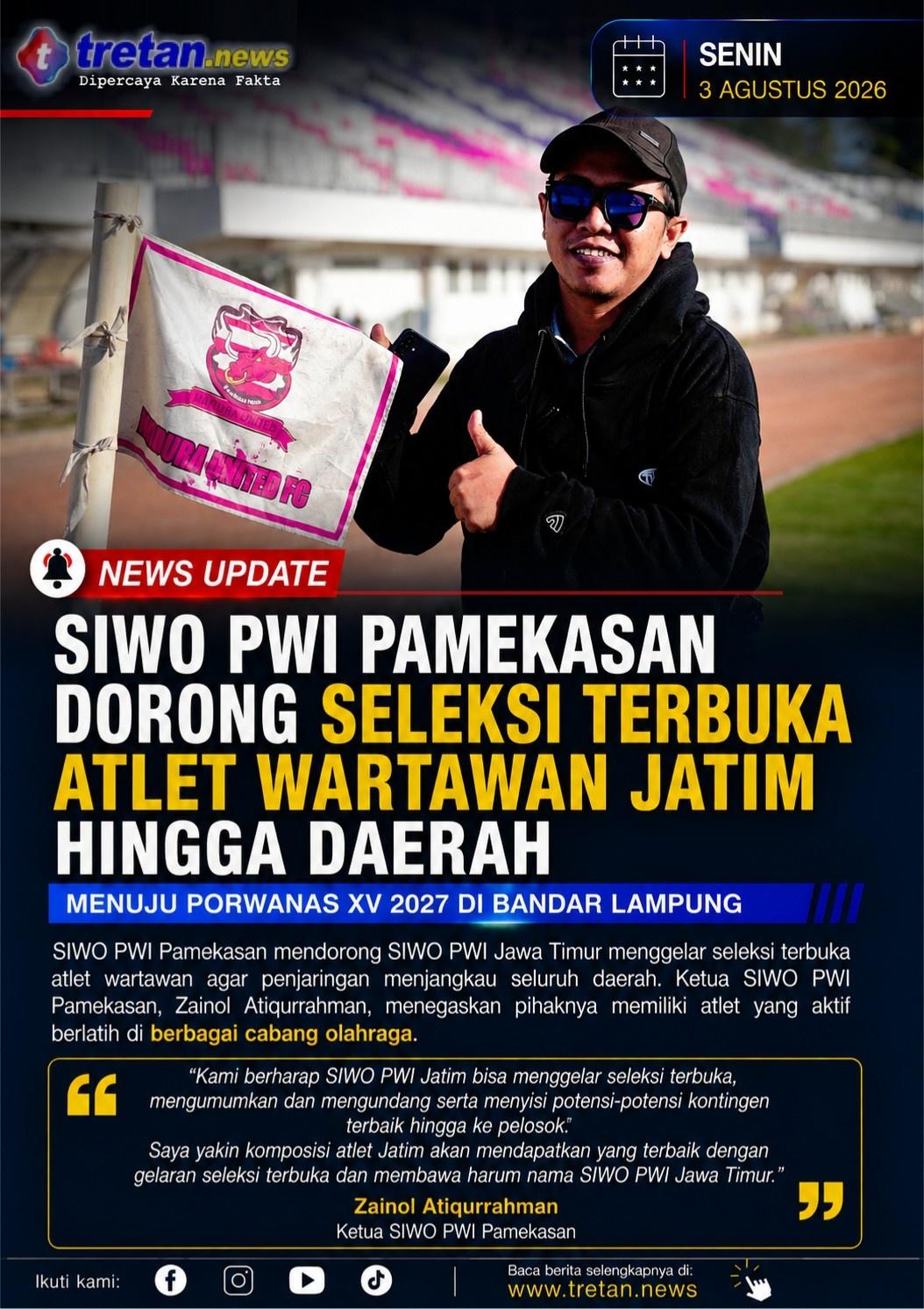 Ketua SIWO PWI Pamekasan dorong seleksi terbuka atlet wartawan Jawa Timur