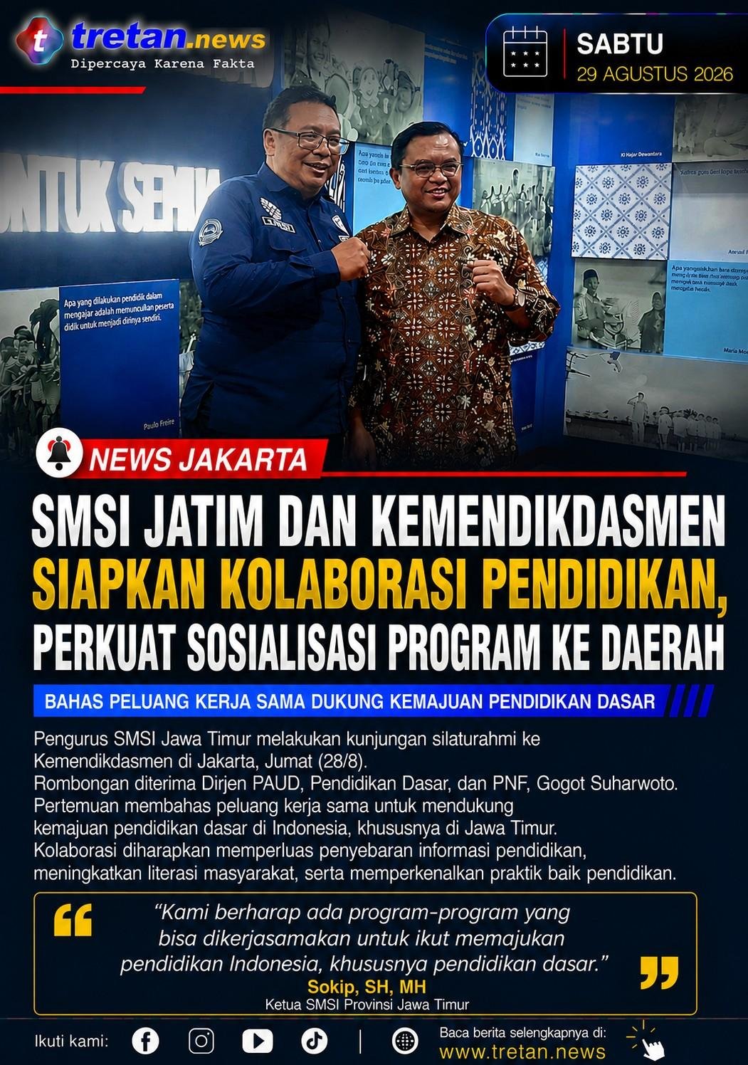 SMSI Jatim dan Kemendikdasmen membahas kolaborasi pendidikan