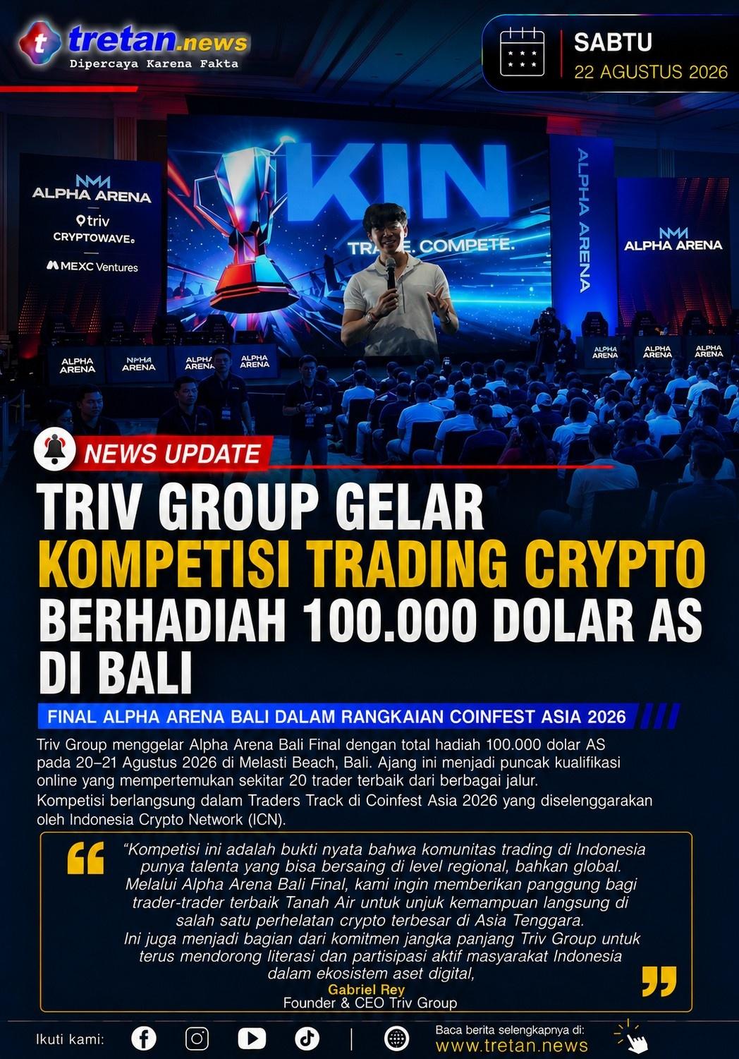Triv Group gelar kompetisi trading crypto berhadiah 100.000 dolar AS