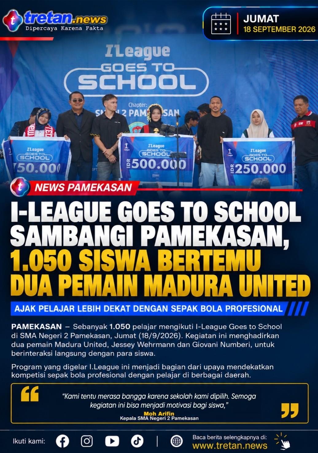 Siswa Pamekasan bertemu pemain Madura United dalam I-League Goes to School