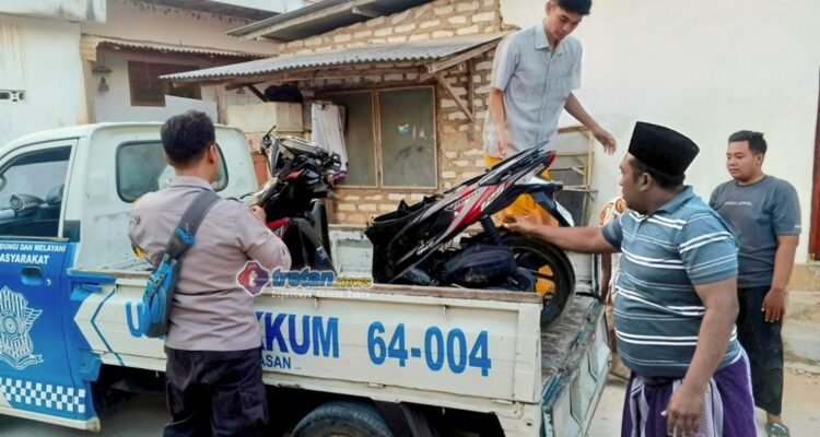 Kecelakaan tunggal sepeda motor di Jalan Kertagena Daja Pamekasan