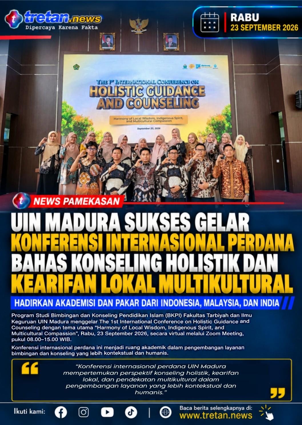 Suasana virtual pelaksanaan Konferensi Internasional UIN Madura mengenai bimbingan konseling