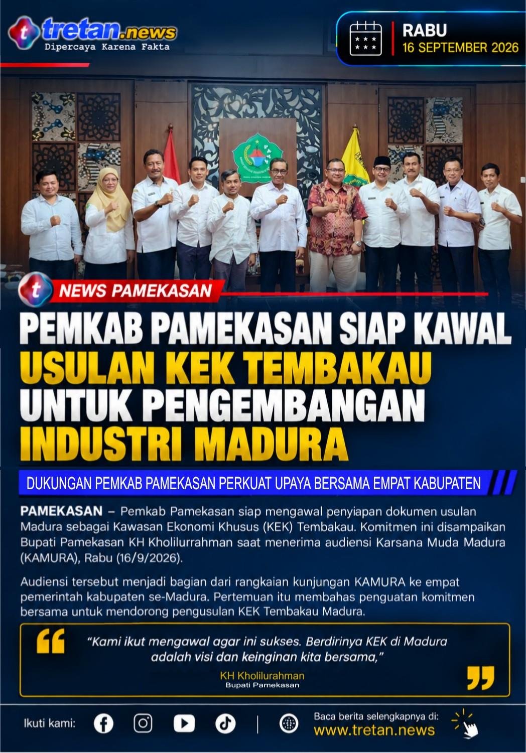 Pemkab Pamekasan menerima audiensi KAMURA bahas KEK Tembakau Madura