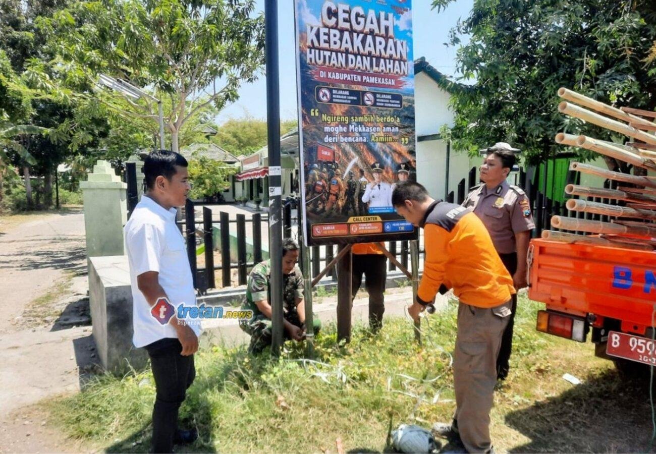 Polsek Pademawu, TNI dan BPBD melakukan pencegahan Karhutla