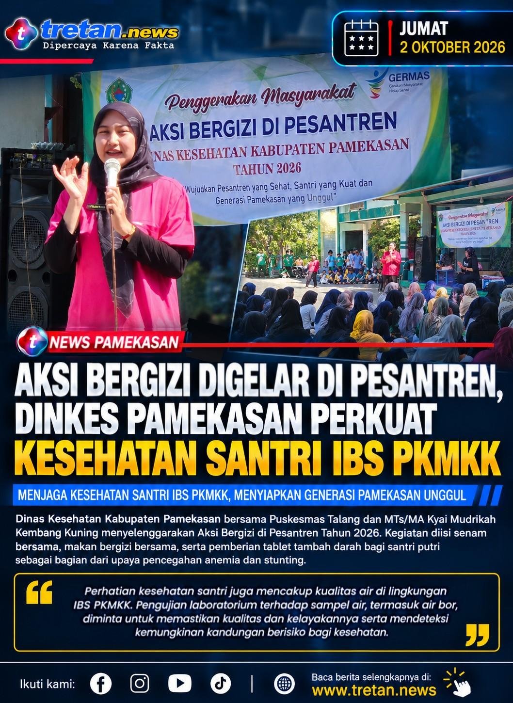 Aksi Bergizi 2026 untuk kesehatan santri IBS PKMKK Pamekasan