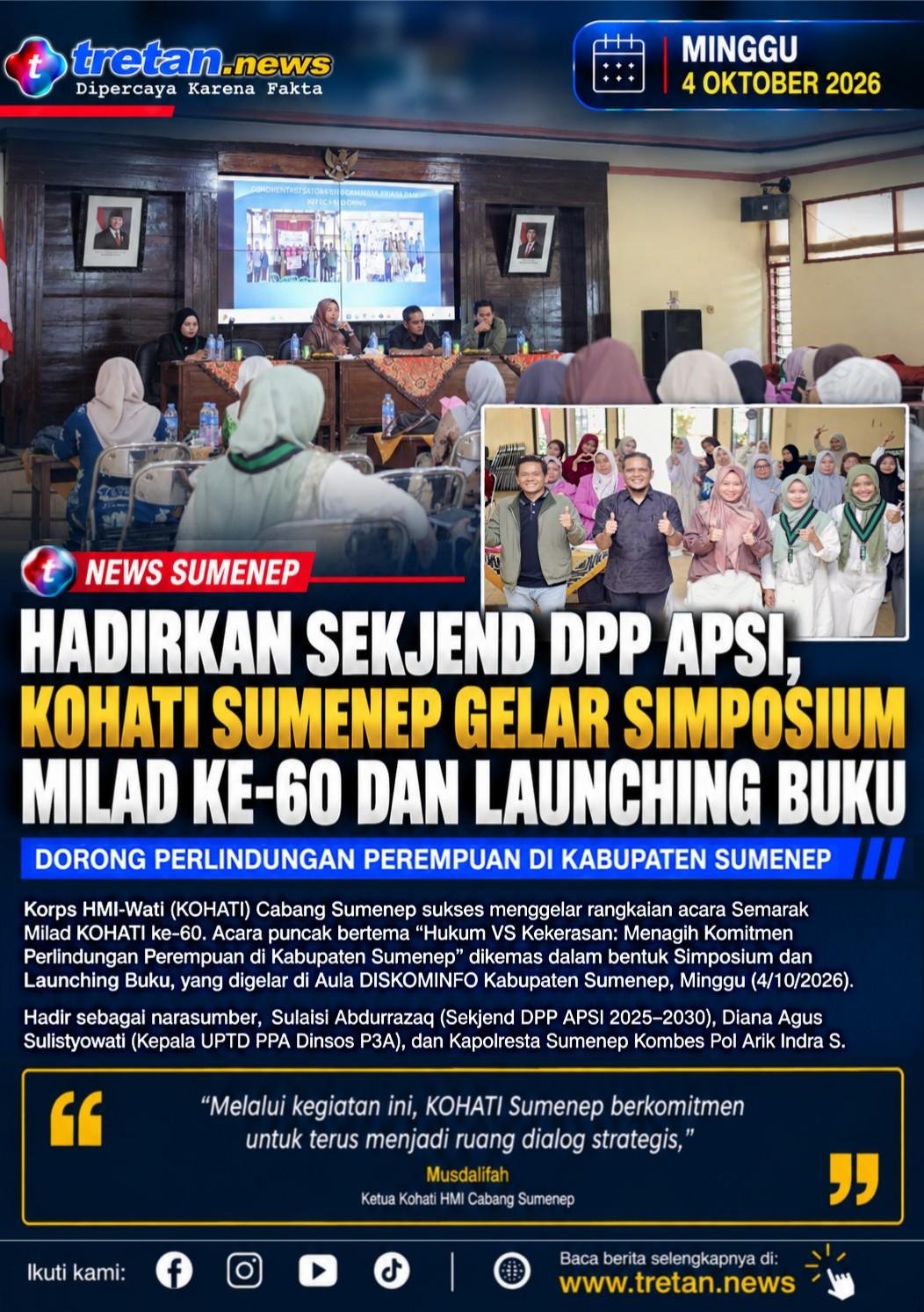 KOHATI Sumenep menggelar simposium perlindungan perempuan Milad ke-60