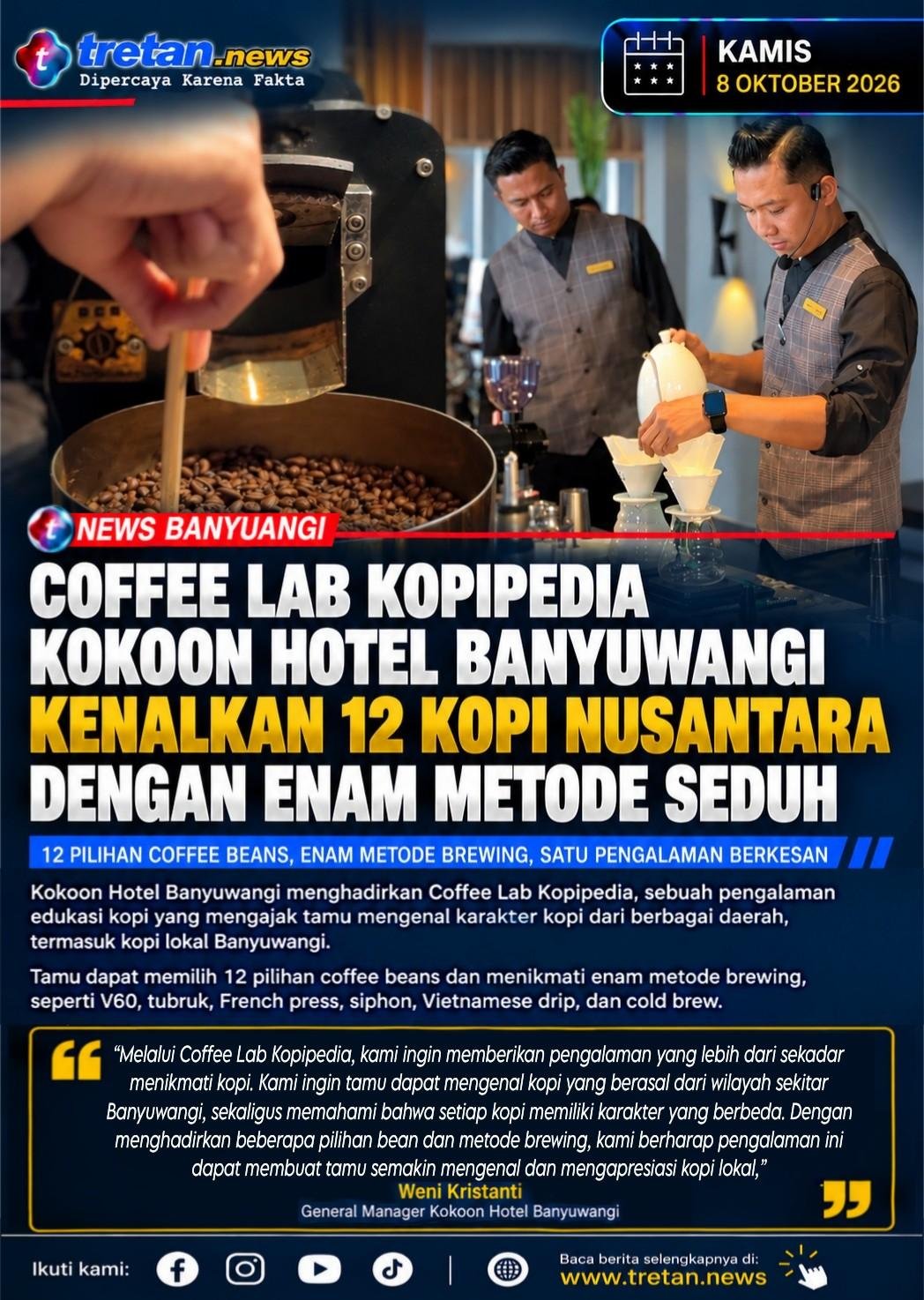 Coffee Lab Kopipedia di Kokoon Hotel Banyuwangi