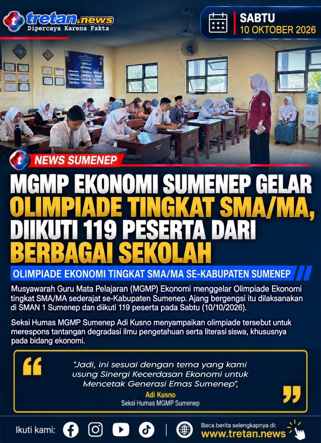 Olimpiade Ekonomi MGMP Sumenep tingkat SMA MA di SMAN 1 Sumenep
