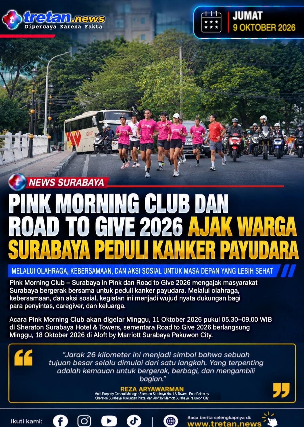 Kegiatan Pink Morning Club dan Road to Give 2026 untuk kepedulian kanker payudara