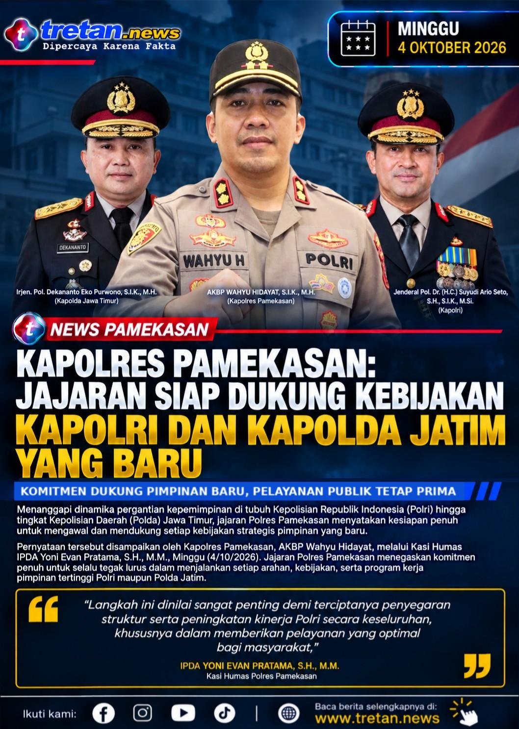 Jajaran Polres Pamekasan siap mendukung kebijakan pimpinan Polri