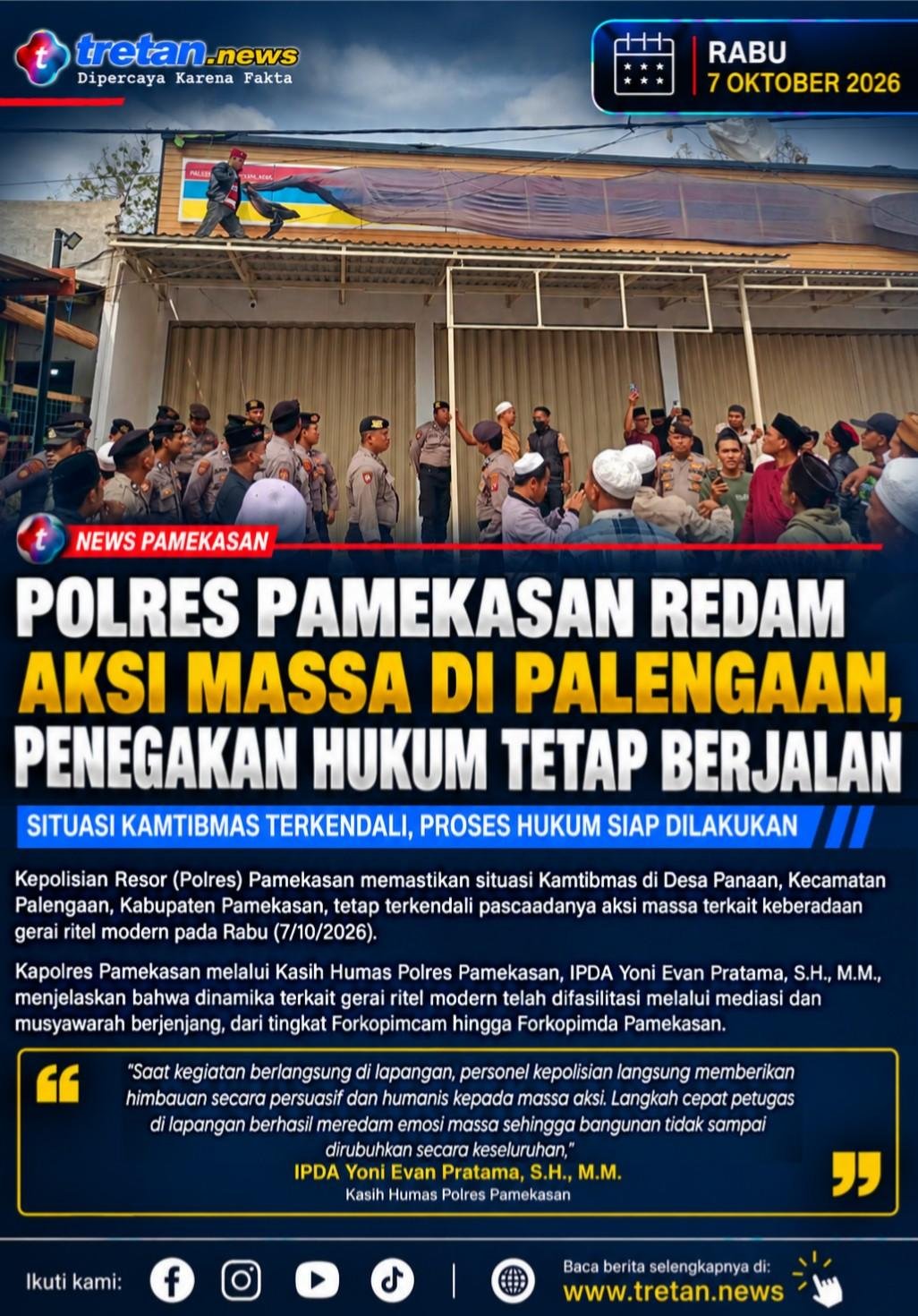Polres Pamekasan meredam aksi massa di Desa Panaan